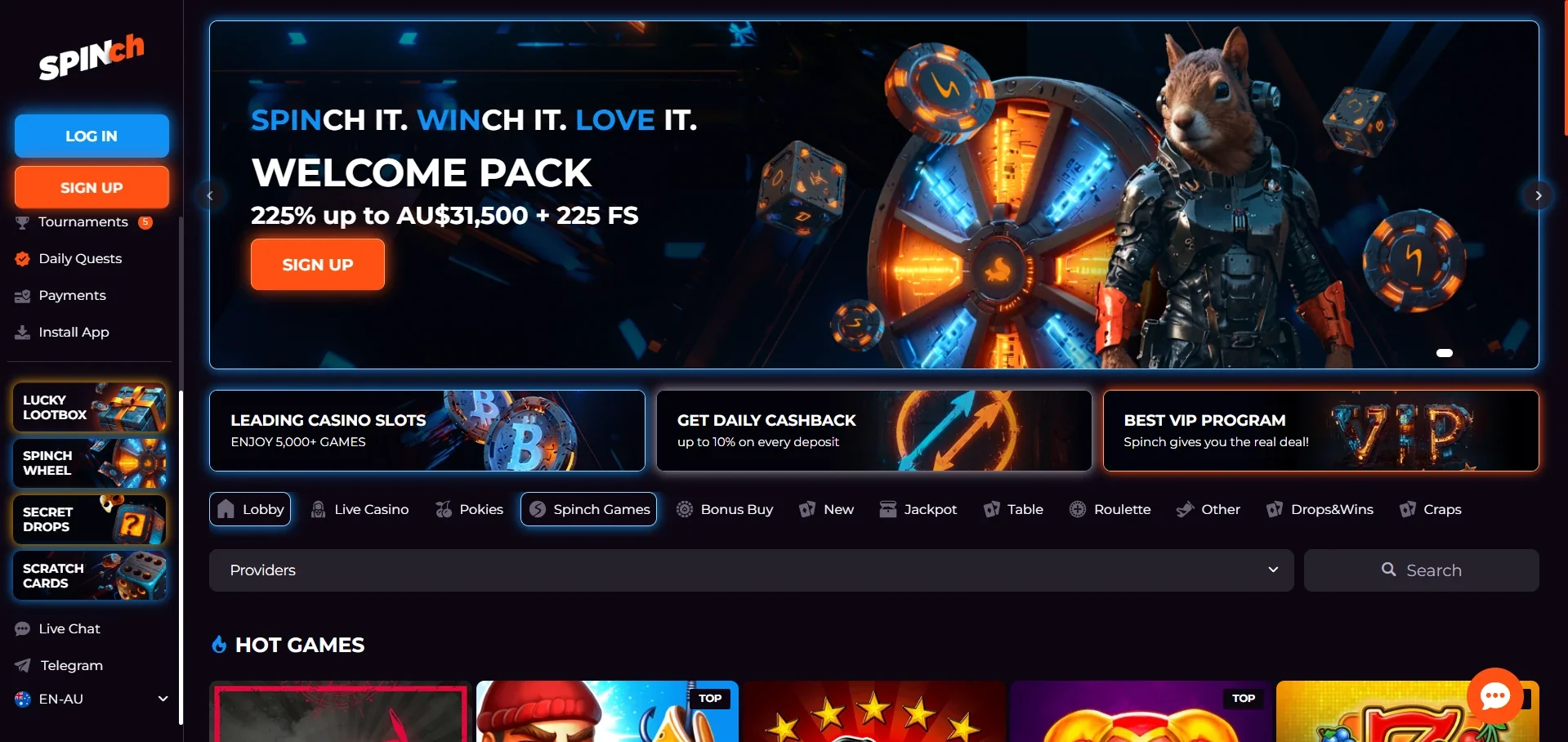 Spinch online casino Australia